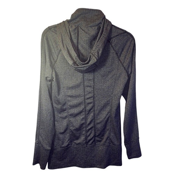 Mondetta Women's Gray Herringbone Full Zip Hooded Activewear Jacket Medium - Picture 2 of 6